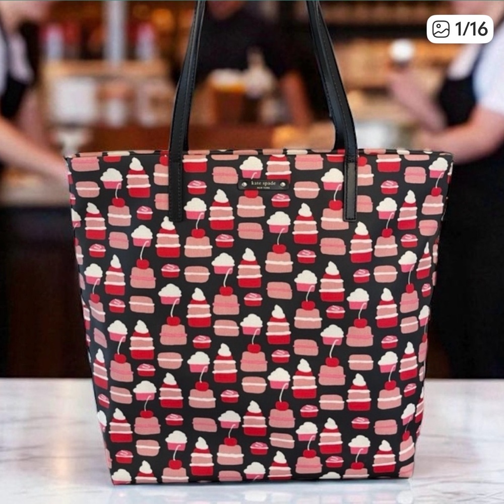 Kate Spade TAKE THE CAKE BON SHOPPER Large Tote Cupcake Bag